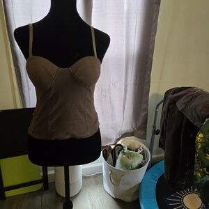 ROMWE Brown Camisole with Sweetheart Neckline